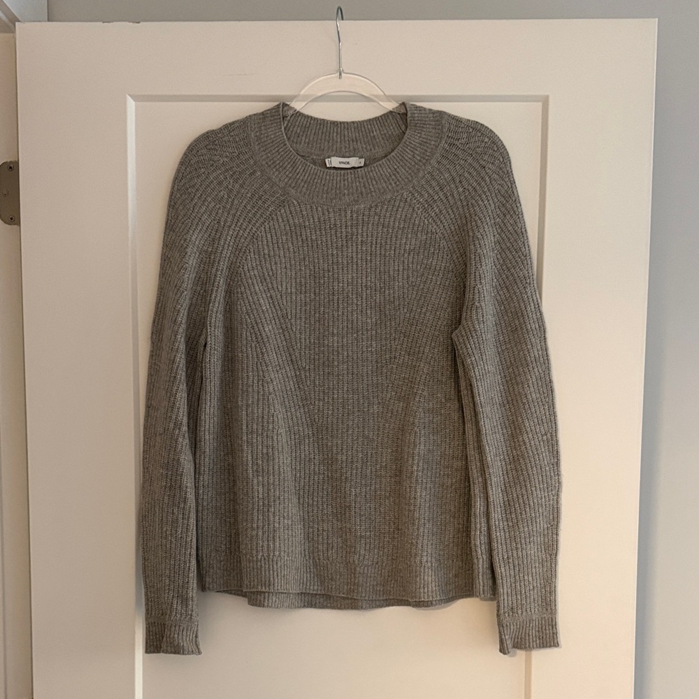 Vince Gray Ribbed Women's Sweater